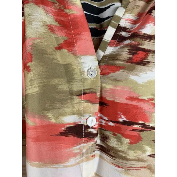 Kasper Separates Dress Womens Petite medium multi colored belted 3/4 sleeves - Picture 5 of 5